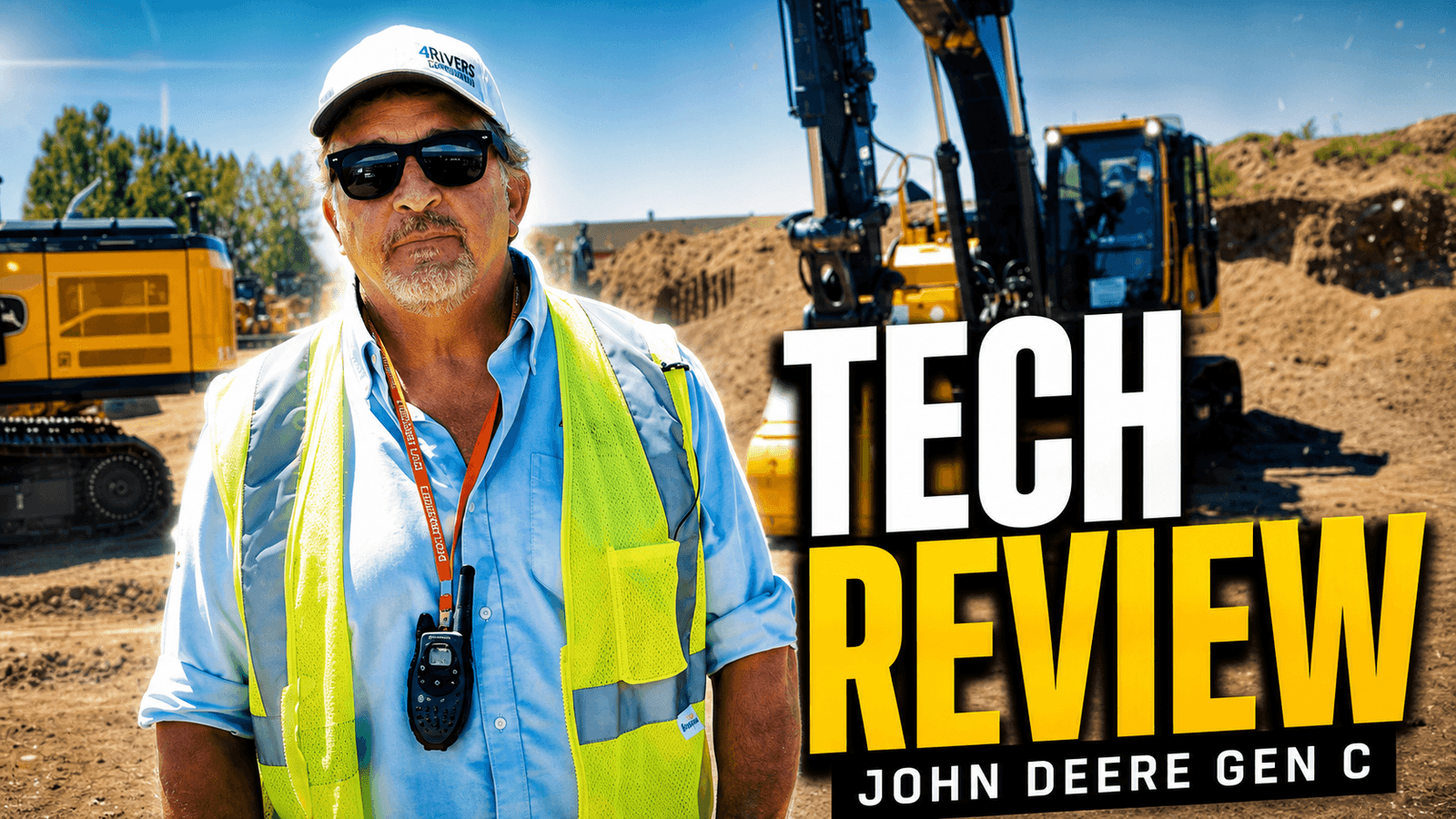 Picture of CDI Jimmy Atencio in front of a P-tier excavator; text reads "Tech Review"